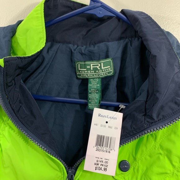 Ralph Lauren Polo Active Vest Womens Green Hood - Picture 2 of 8